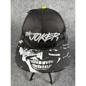 DC Comics The Joker Snapback Hat Black White Graphic Flat Brim Berkshire OSFM